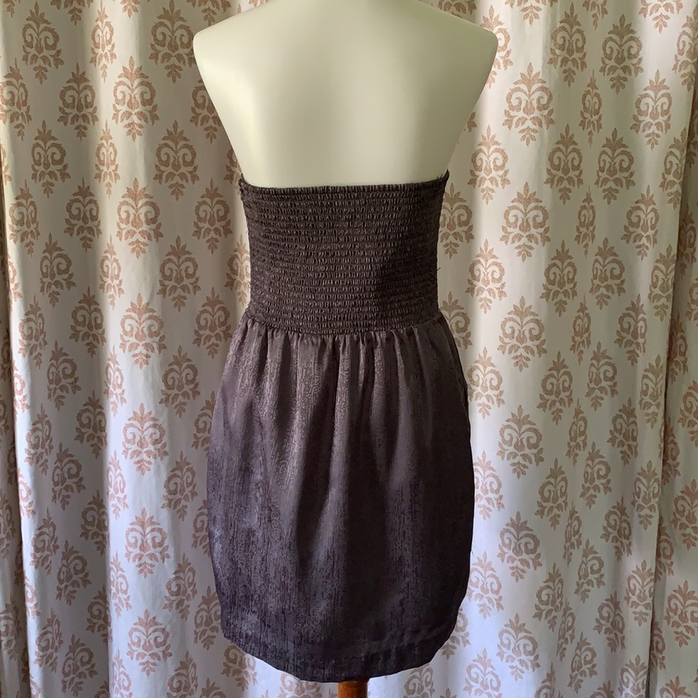 Bcbgeneration Slate Gray Strapless Mini Dress M - image 4